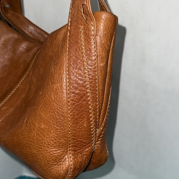 Air One Brown Vintage Pebbled Leather Medium Shoulder Bag Everyday Bag Purse - Picture 7 of 14